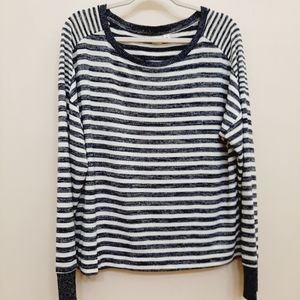 Gap Women's Long Sleeve Stripped Boxy Top Sz Medium